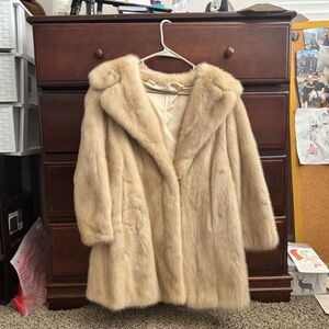 +2
vintage beige authentic mink fur walking coat